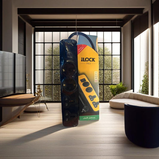 مشترك كهرباء أصلي متعدد المنافذ بمفتاح أمان - ماركة " iLOCK "
